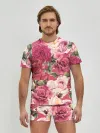 Мужские трусы с футболкой / Акварель, розы