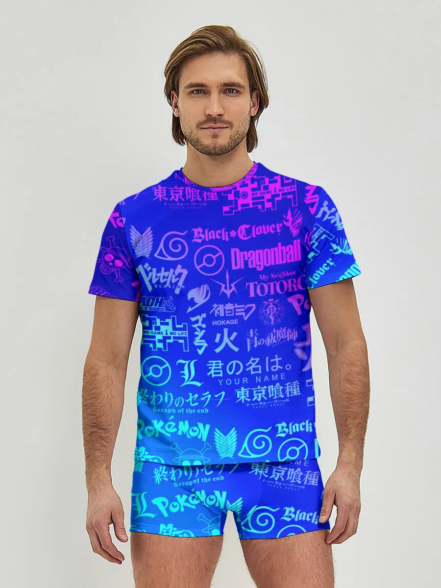 Мужские трусы с футболкой / ЛОГО АНИМЕ МУЛЬТФИЛЬМОВ