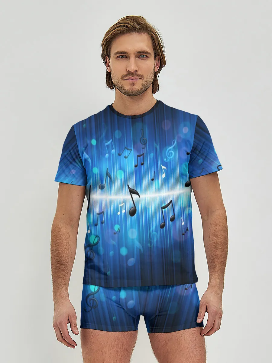 Мужские трусы с футболкой / Абстракция музыка