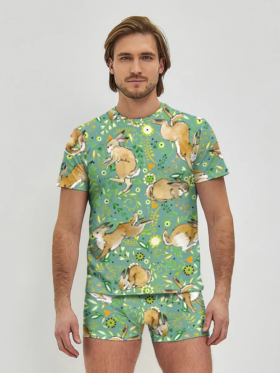 Мужские трусы с футболкой / Милые зайчата