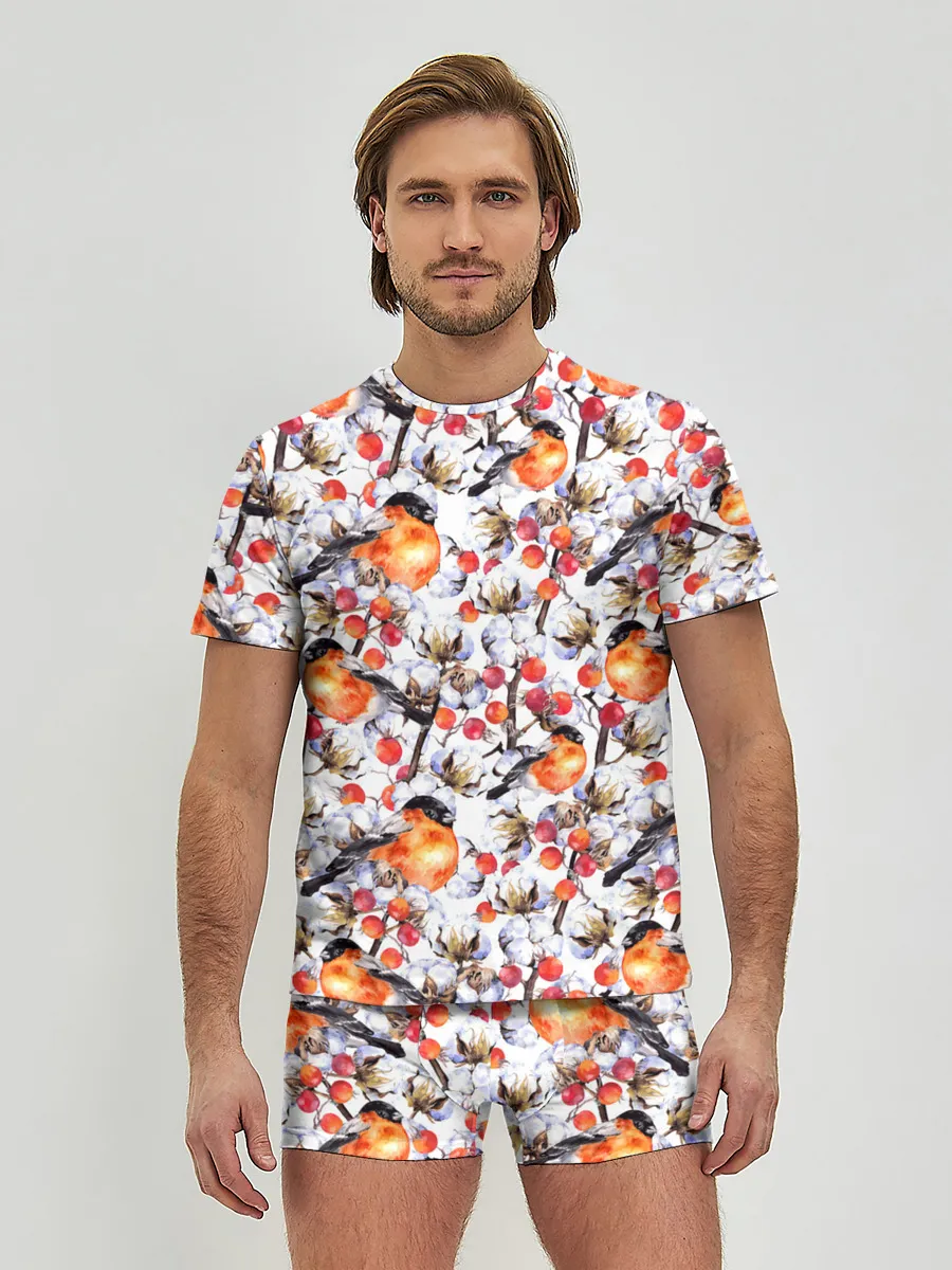 Мужские трусы с футболкой / Снегири