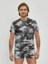 Мужские трусы с футболкой / Серый камуфляж