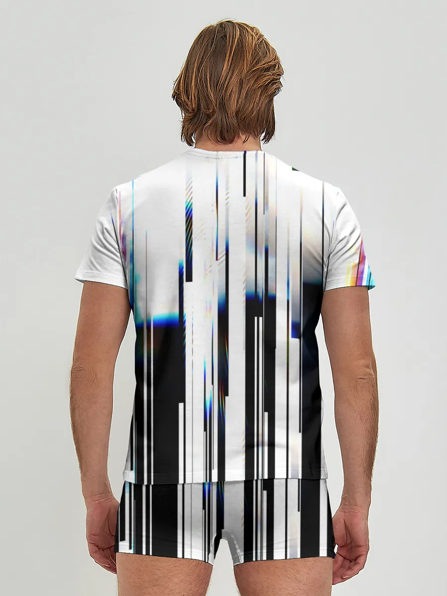 Мужские трусы с футболкой / Абстракция Глитч