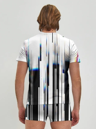 Мужские трусы с футболкой / Абстракция Глитч