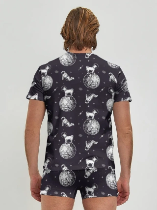 Мужские трусы с футболкой / Собаки - астронавты