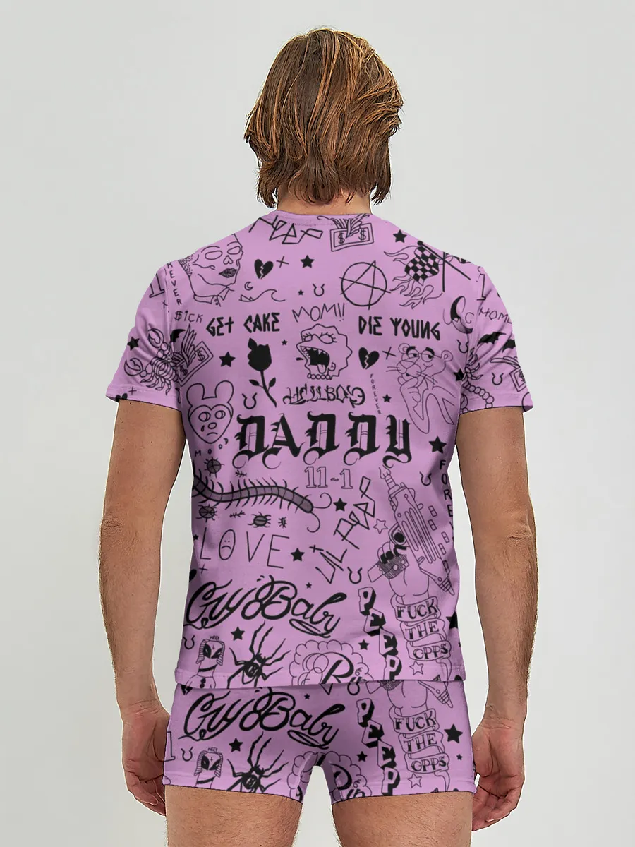 Мужские трусы с футболкой / Lil Peep Tattoo