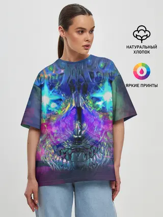 Женская футболка оверсайз / Черепок