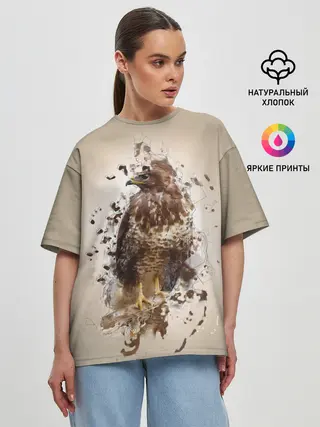 Женская футболка оверсайз / Птица