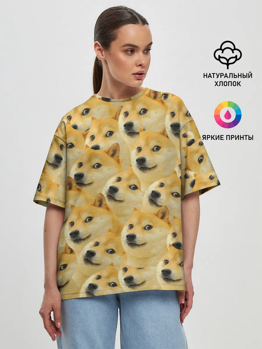 Женская футболка оверсайз / Doge