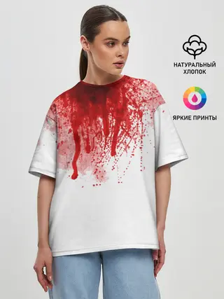 Женская футболка оверсайз / Кровь