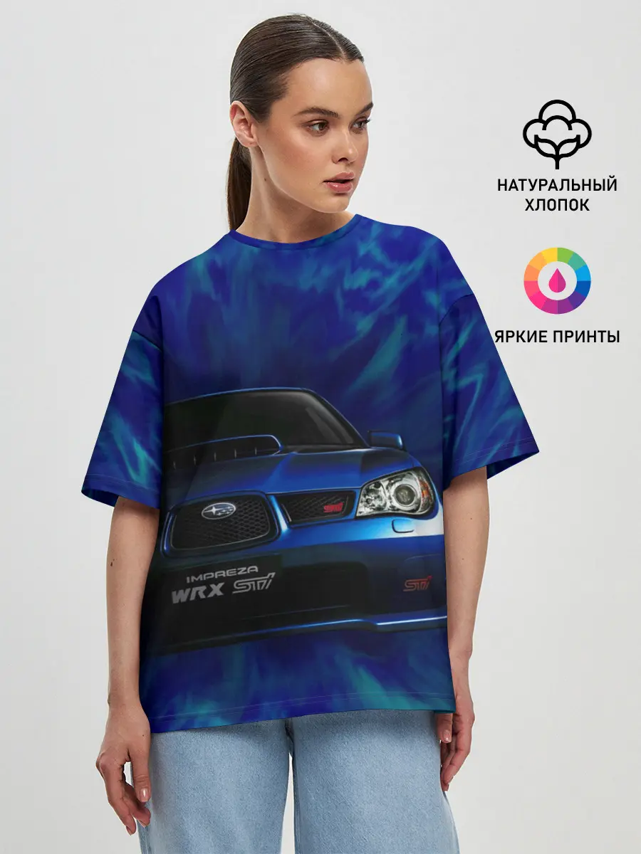 Женская футболка оверсайз / Subaru