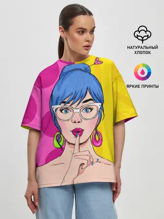Женская футболка оверсайз / POP ART