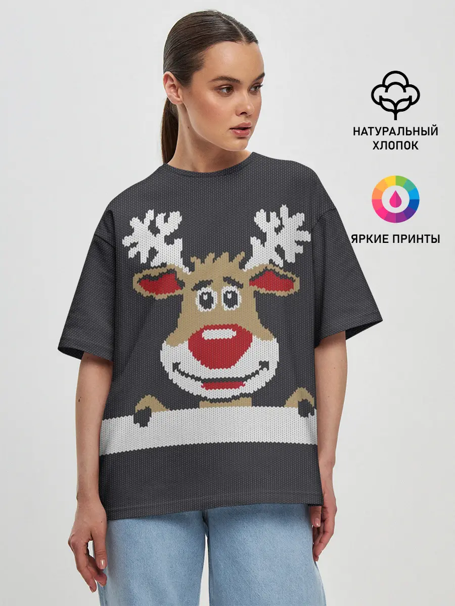 Женская футболка оверсайз / Олень