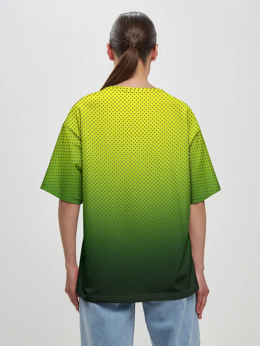 Женская футболка оверсайз / Зелёная текстура