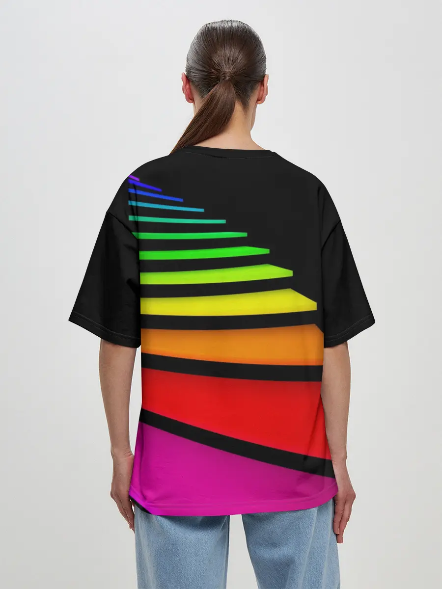 Женская футболка оверсайз / Лестница