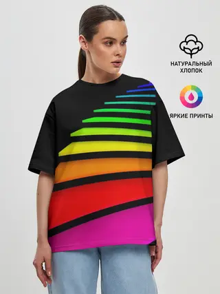 Женская футболка оверсайз / Лестница