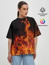Женская футболка оверсайз / Огонь