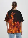 Женская футболка оверсайз / Огонь