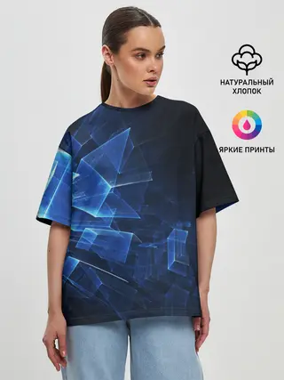 Женская футболка оверсайз / Светящиеся фигуры