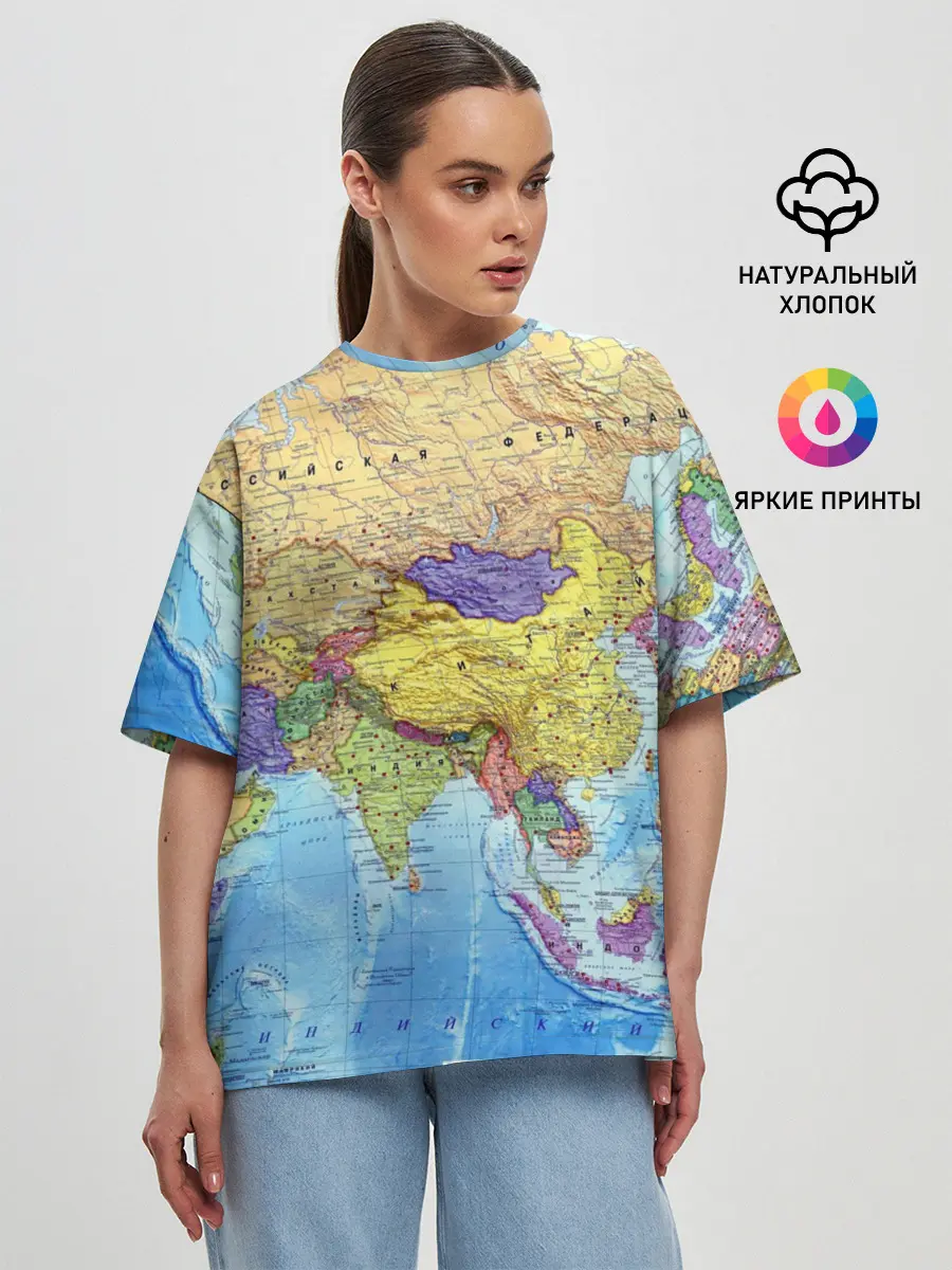 Женская футболка оверсайз / Карта 10