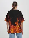 Женская футболка оверсайз / Огонь с искрами
