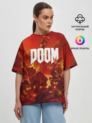 Женская футболка оверсайз / DOOM
