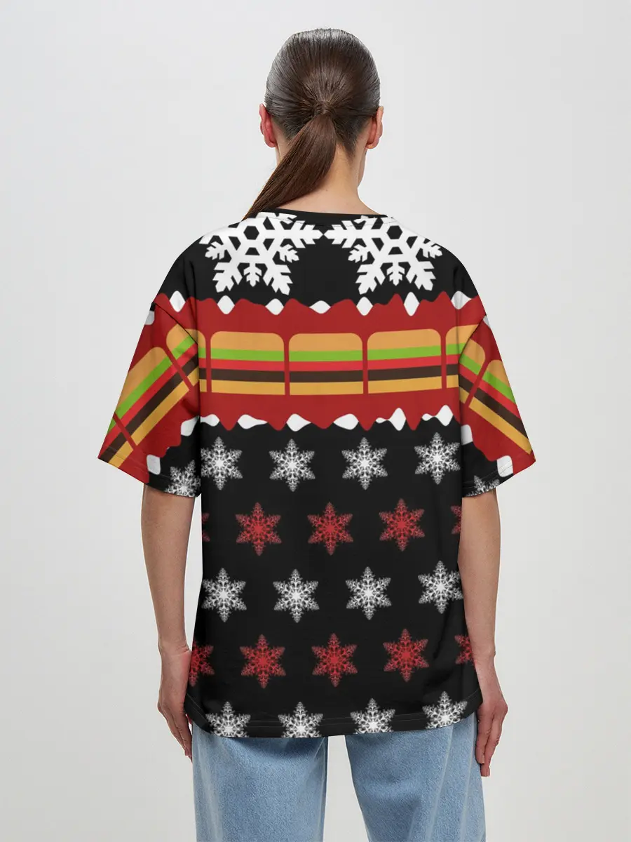 Женская футболка оверсайз / Праздничный Face