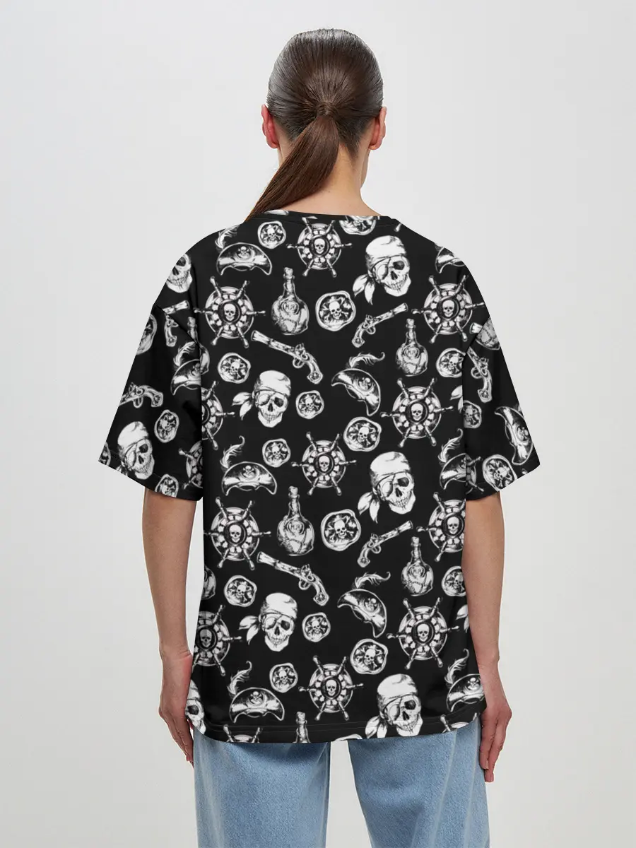 Женская футболка оверсайз / Pirates Pattern