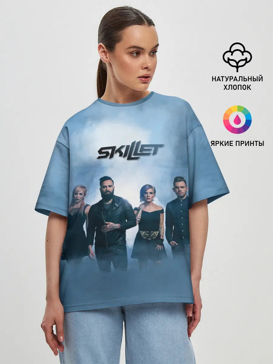 Женская футболка оверсайз / Skillet