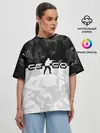 Женская футболка оверсайз / CS GO BLACK WHITE GEOMETRY