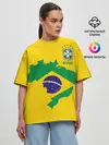 Женская футболка оверсайз / Бразилия, форма