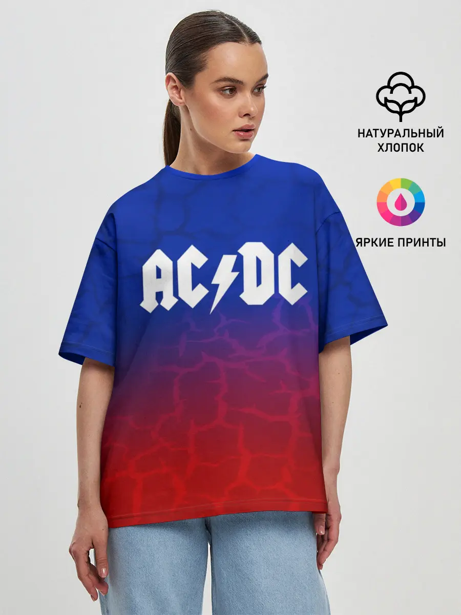 Женская футболка оверсайз / AC/DC angel&devil