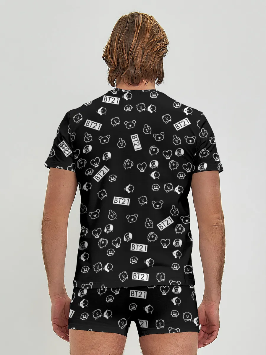 Мужские трусы с футболкой / BTS BT21 STICKERS