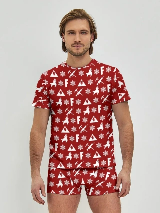 Мужские трусы с футболкой / FORTNITE НОВОГОДНИЙ