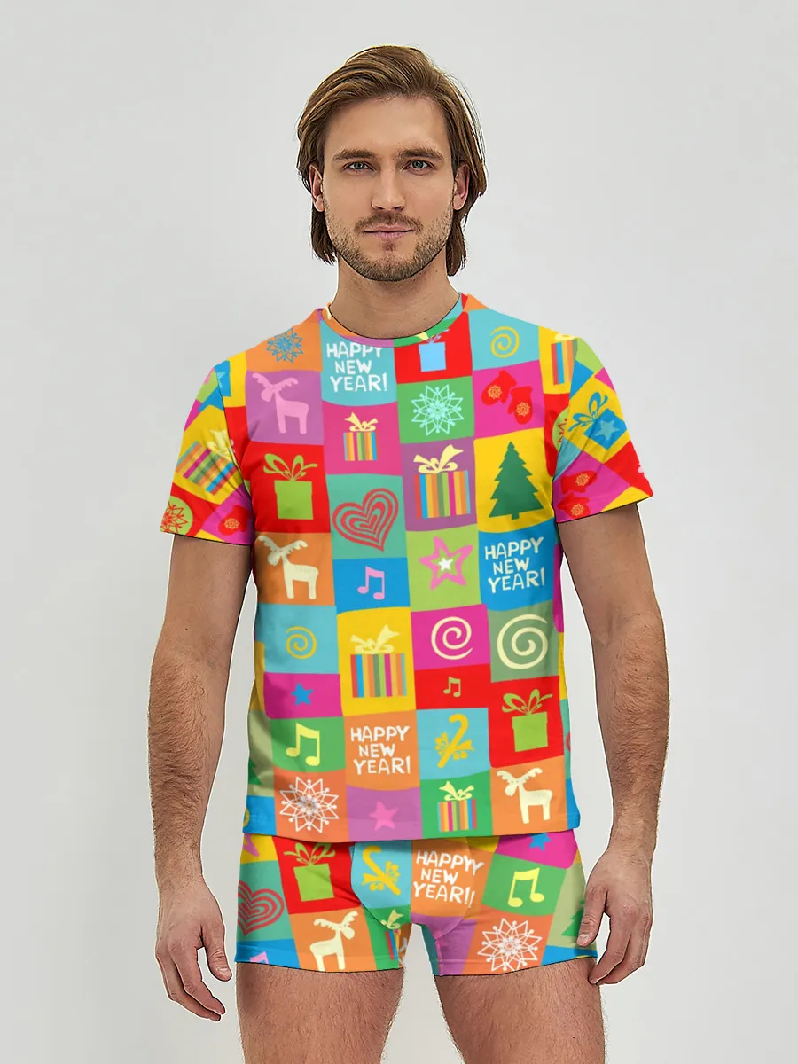 Мужские трусы с футболкой / Новогодний коллаж