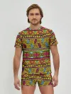 Мужские трусы с футболкой / Этнический орнамент