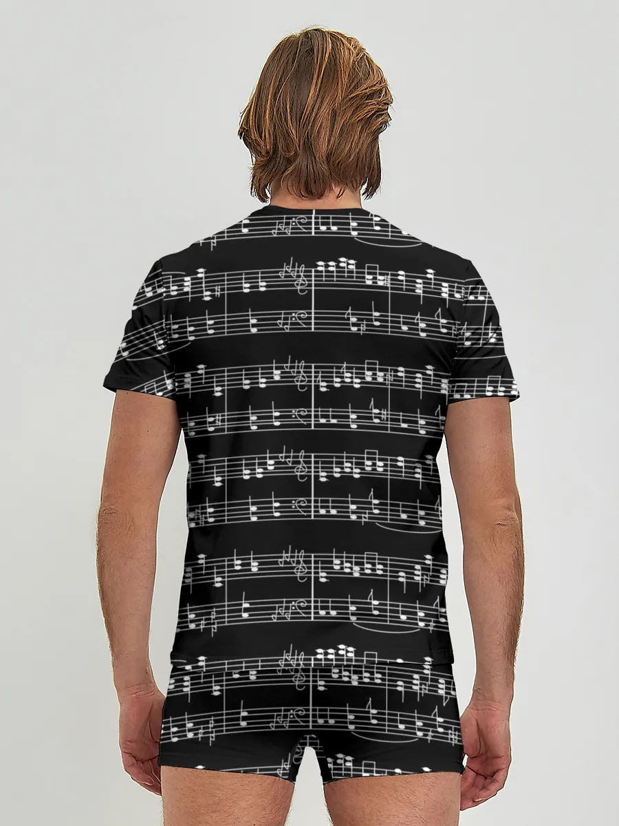 Мужские трусы с футболкой / Ноты