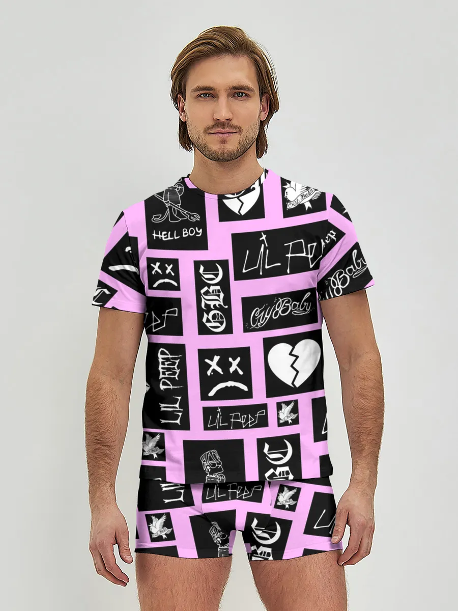 Мужские трусы с футболкой / LIL PEEP