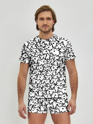 Мужские трусы с футболкой / Котики