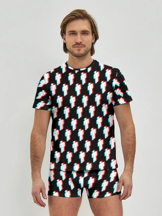 Мужские трусы с футболкой / BILLIE EILISH GLITCH