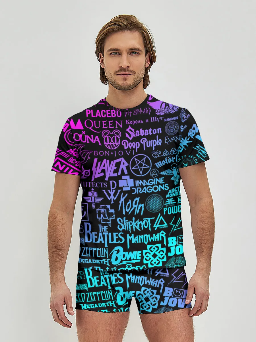Мужские трусы с футболкой / ЛОГОТИПЫ РОК ГРУПП