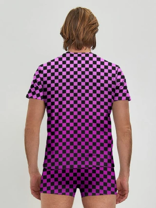 Мужские трусы с футболкой / Checkerboard Color