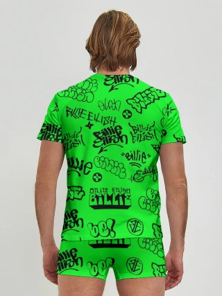 Мужские трусы с футболкой / Billie Eilish graffiti