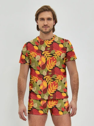 Мужские трусы с футболкой / Осенние листья