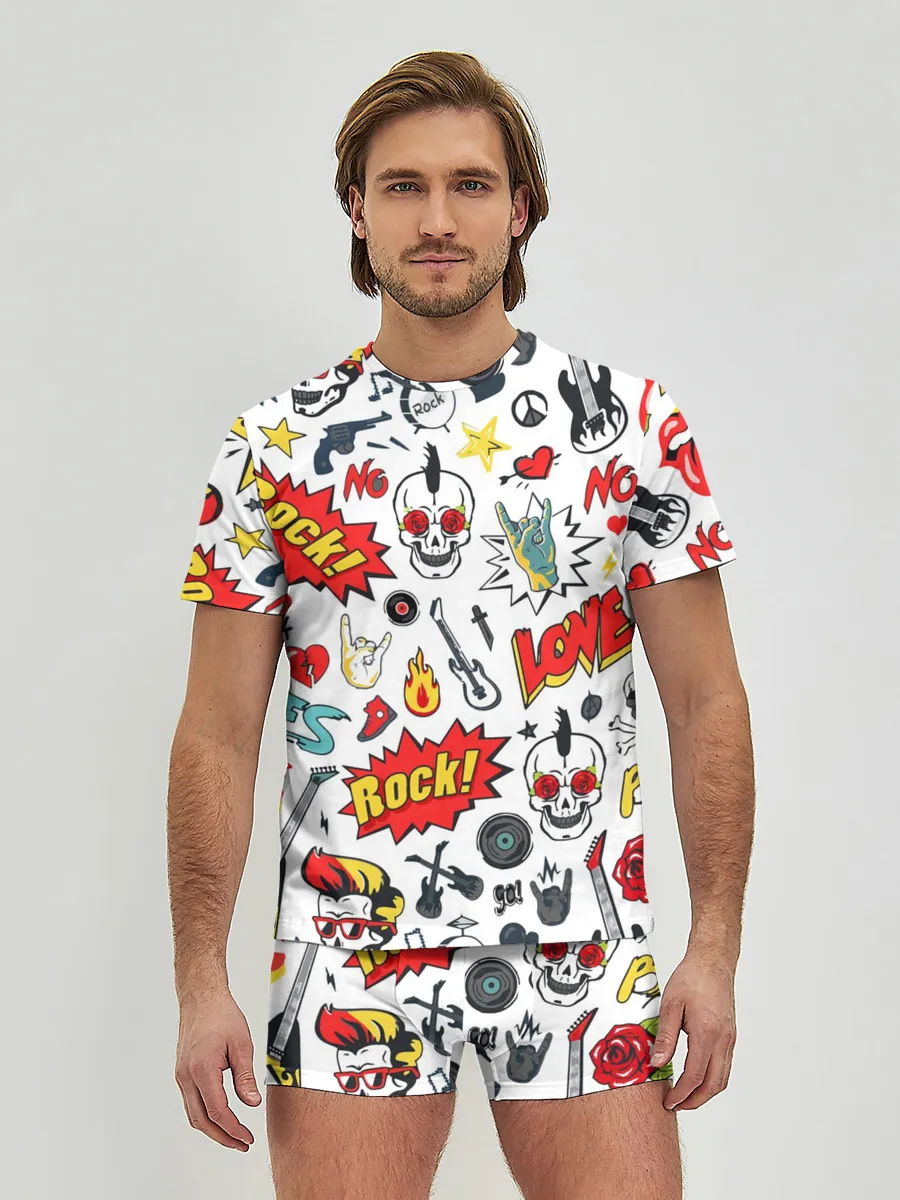 Мужские трусы с футболкой / Я ЛЮБЛЮ РОК