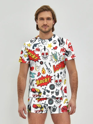 Мужские трусы с футболкой / Я ЛЮБЛЮ РОК