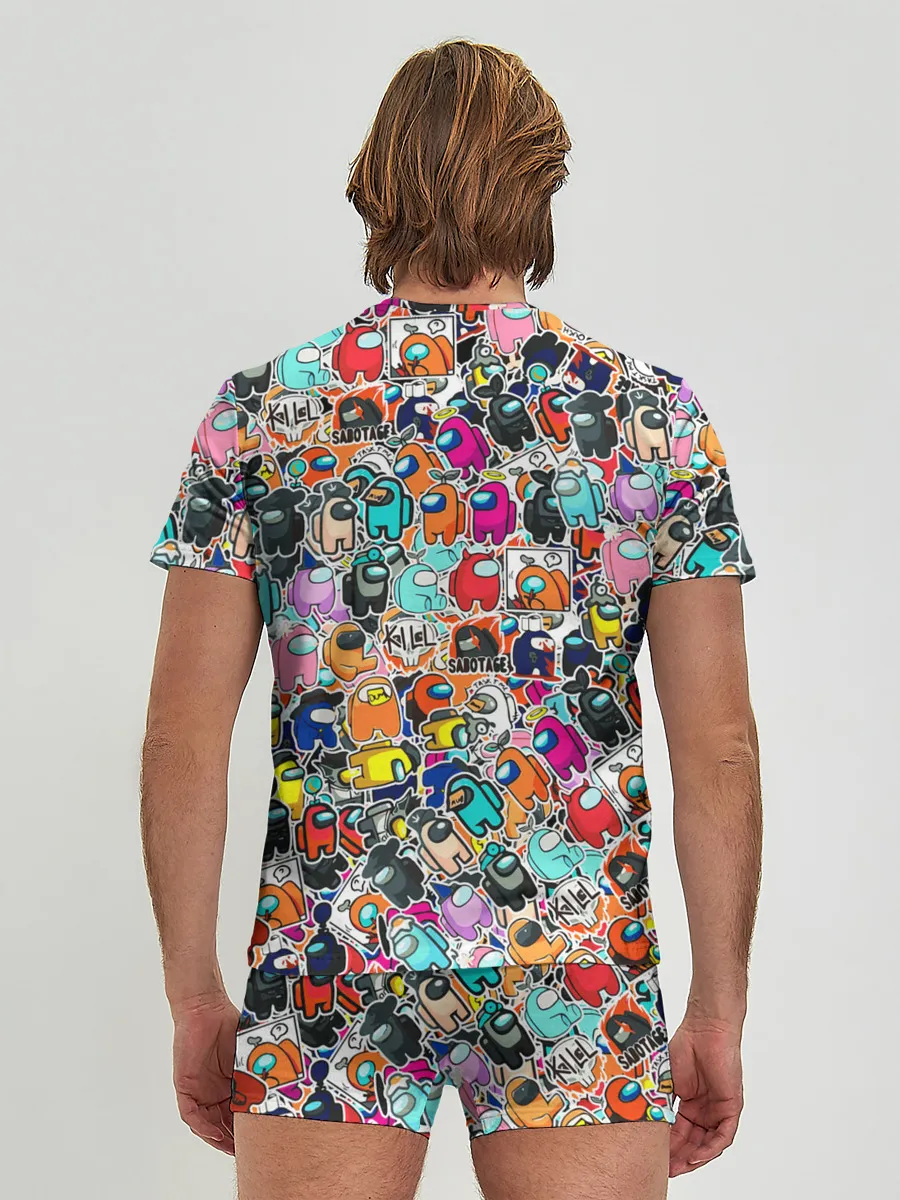 Мужские трусы с футболкой / Among Us sticker bombing