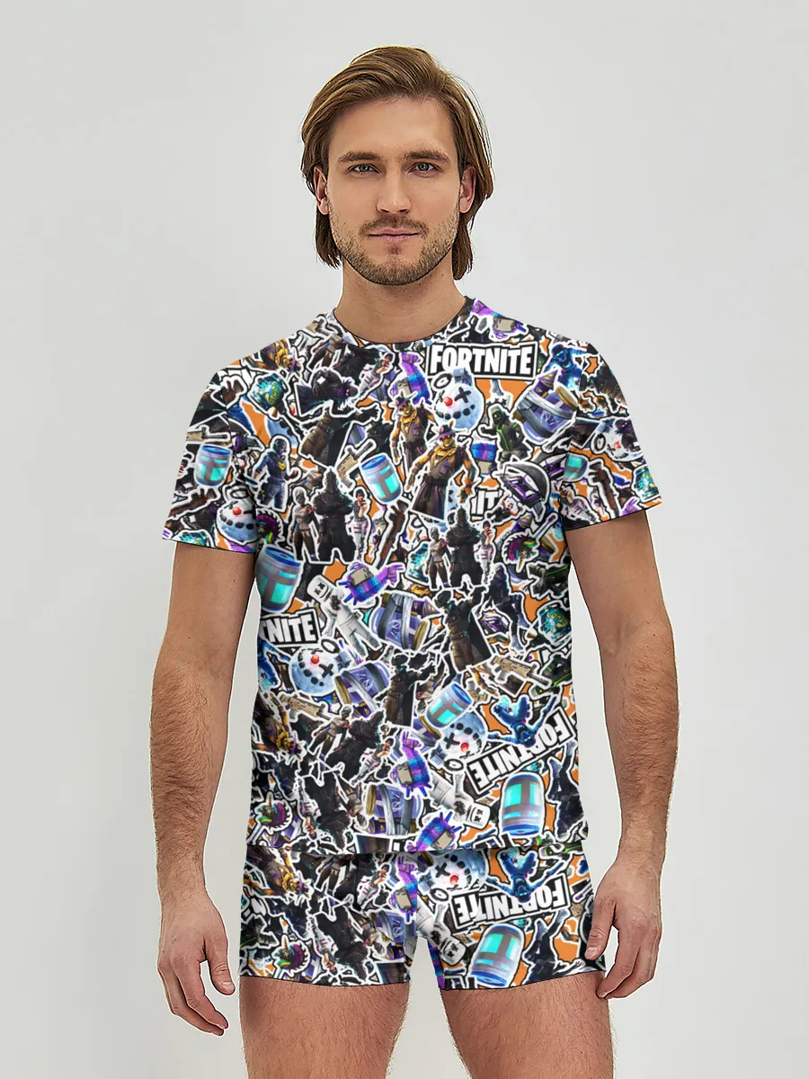 Мужские трусы с футболкой / Fortnite Sticker Bombing