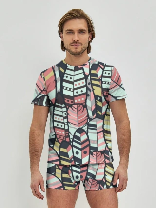 Мужские трусы с футболкой / Индейские перья