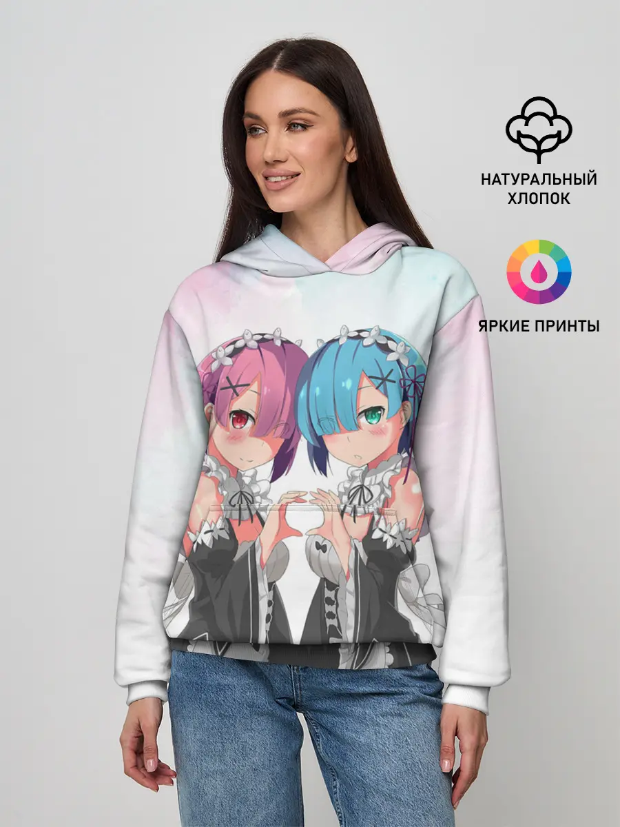 Женское худи / Re:Zero, Рам и Рем